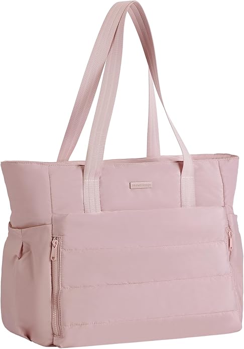 NISHEL Travel Puffy Tote Bag For Women, Ultra-Lightweight Large Tote Purse For Office Day And a Short Weekend Getaway