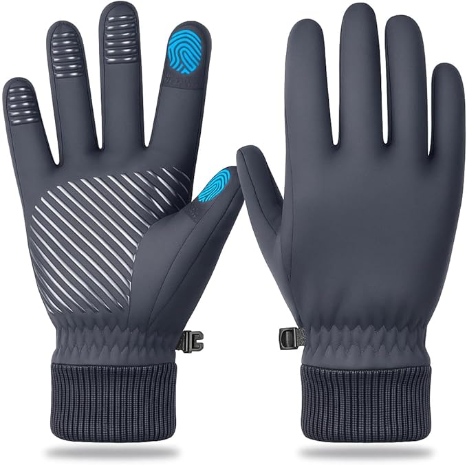 FEWTUR Winter Waterproof Gloves for Women and Men - Thermal Gloves with Touchscreen Fingers, Warm Gloves for Running, Bike and Hiking Cold Weather