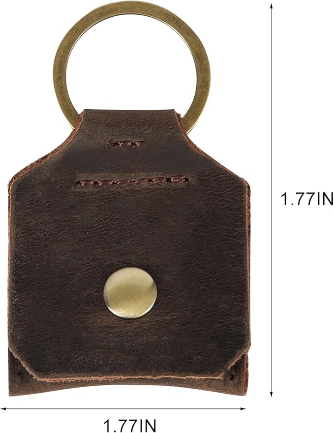 Jack&Chris Genuine Leather SD Card Holder Keychain, Anti-Shock Anti-Dust SD Card Case, Portable Camera Accessories for SD CF CFexpress Micro SD Nano SIM and Micro SIM Cards, Coffee 4 Packs