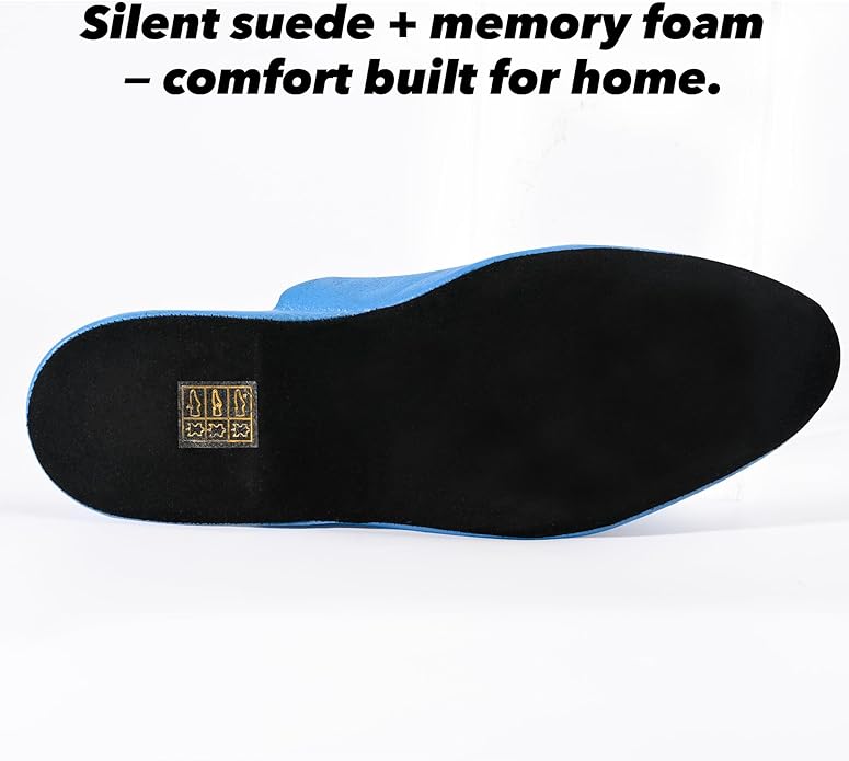 PAMIR Women's Hand-Turned Scuffs, Genuine Leather Indoor House Slippers with Memory Foam