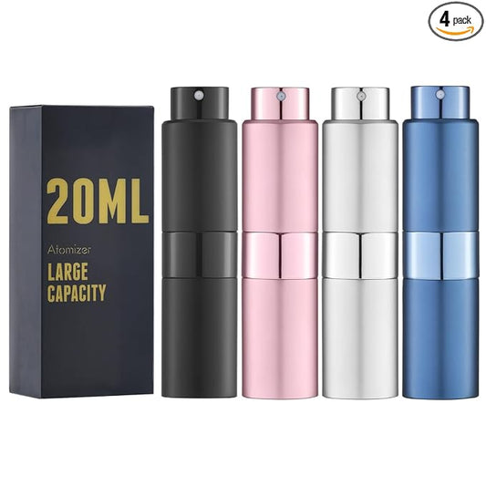 20ML Perfume Atomizer, 4PCS Travel Cologne Spray Bottle, Mini Empty Sprayer Dispenser