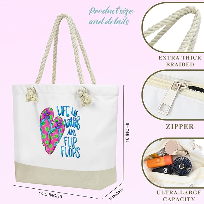 BELLOWDEER Beach Bags for Women, Wet Bag Cosmetic Bag for Beach Toiletries, Summer Travel Essentials, Gifts for Women
