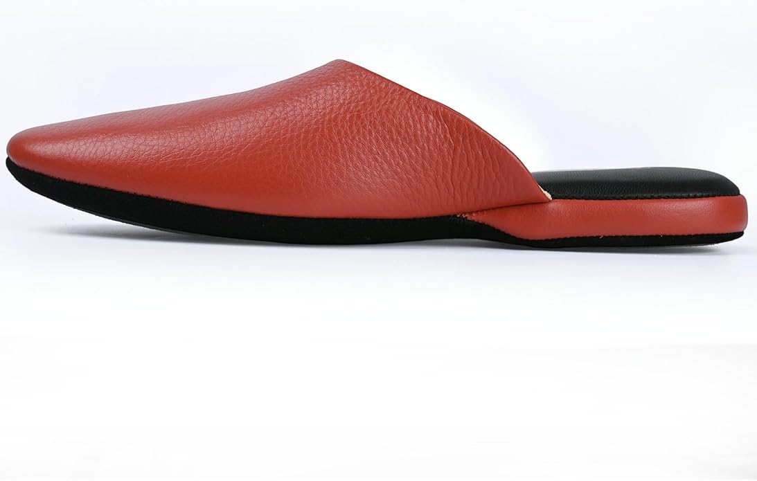 PAMIR Women's Hand-Turned Scuffs, Genuine Leather Indoor House Slippers with Memory Foam