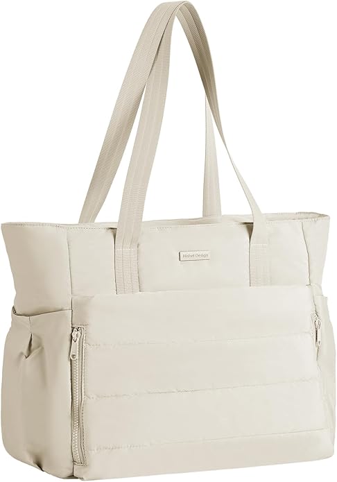 NISHEL Travel Puffy Tote Bag For Women, Ultra-Lightweight Large Tote Purse For Office Day And a Short Weekend Getaway