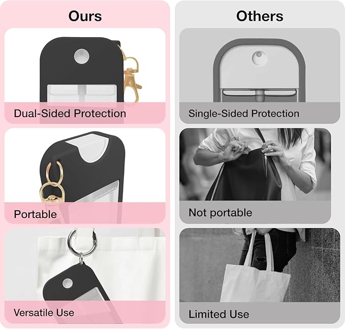 9 PCS Soft Silicone Case for Touchland Power Mist (1FL. OZ./30 mL), Protective and Stylish Case with Keychain Compatible with Touchland Hand Sanitizer Spray (9 Colors)