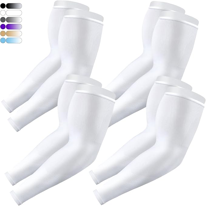 4-Pairs Arm Sleeves for Men and Women - Tattoo Cover Up - Cooling Sports Sleeve for Basketball Golf Football