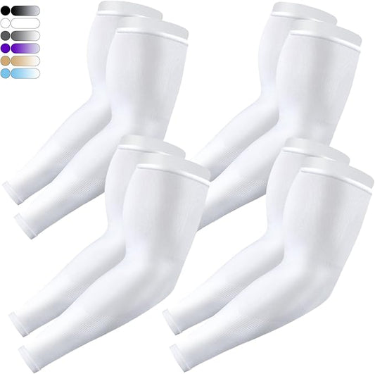 4-Pairs Arm Sleeves for Men and Women - Tattoo Cover Up - Cooling Sports Sleeve for Basketball Golf Football