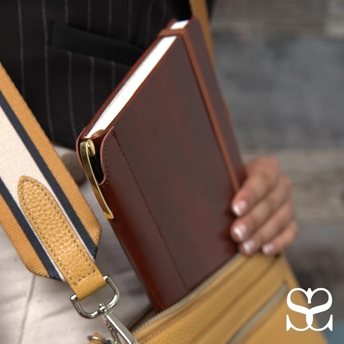 SETTINI® Lined Journal - Cat Journal for Writing Gift Set - Hardcover Vegan Leather, Includes Luxury Pen in a Unique Pen Holder, 192 Pages, A5, Fathers Day Gift, Journal for Women