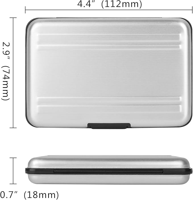 Aluminum Shock Resistant Carrying Box Memory Card Storage Case Holder 8 Slots for SD SDHC MMC Micro SD TF Cards Silver