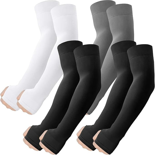 ROXUN Arm Sleeves with Thumb Hole, Cooling UV Sun Protection Compression Tattoo Cover Up for Men/Women