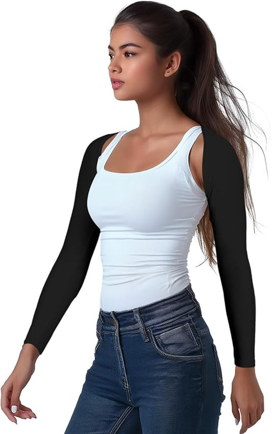 OutdoorEssentials Arm Sleeves for Women - Golf UV Shawl with Sleeves - Workout Shrug Bolero - Arm Tights for Sun Protection