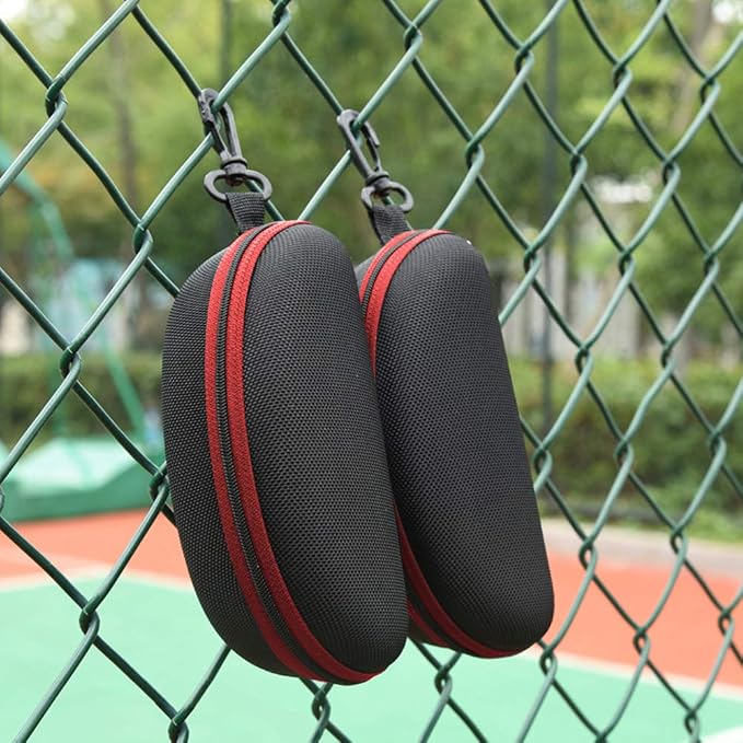 3 Pack Zipper Shell Eyeglasses and Sunglasses Case with Plastic Carabiner Hook