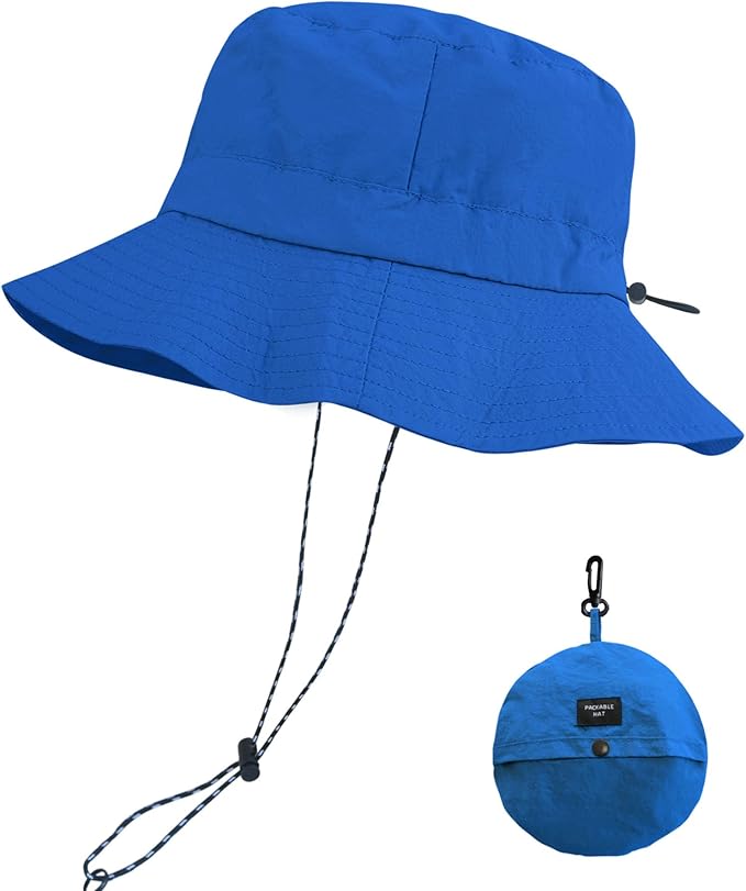 PFFY Packable Sun Bucket Hat for Men Women Outdoor UV Protection Sun Hats Waterproof Lightweight Hiking Outdoor Cap