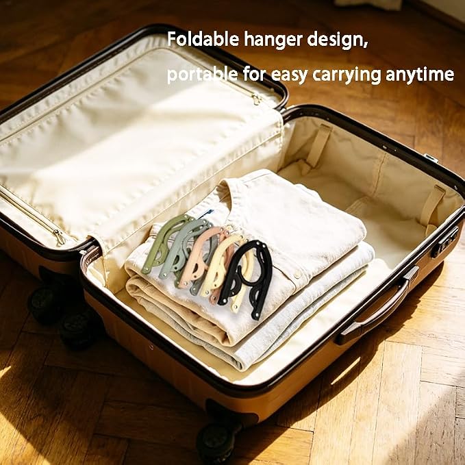 15 Pcs Foldable Plastic Hangers, Lightweight Portable Travel Essentials. Foldable for Space-Saving, Easy to Carry and Store. Great for Travel, Camping, Hotel and Daily Clothes Hanging.