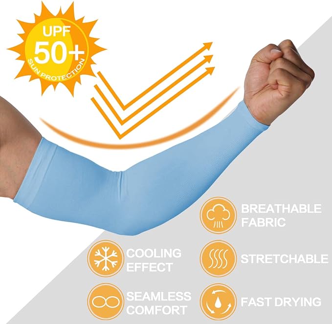 4-Pairs Arm Sleeves for Men and Women - Tattoo Cover Up - Cooling Sports Sleeve for Basketball Golf Football