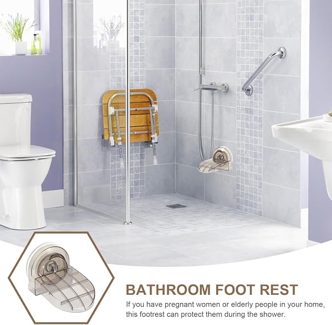 ABOOFAN Shower Foot Rest, Wall Mounted Foldable Shaving Step for Shower, RV, Easy to Carry Bathing Aid for Pregnant Women and Elderly