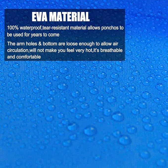 COOY Rain Coats (2 Pack) - Reusable EVA Rain Ponchos For Adults Rain Jackets Raincoats For Men Women