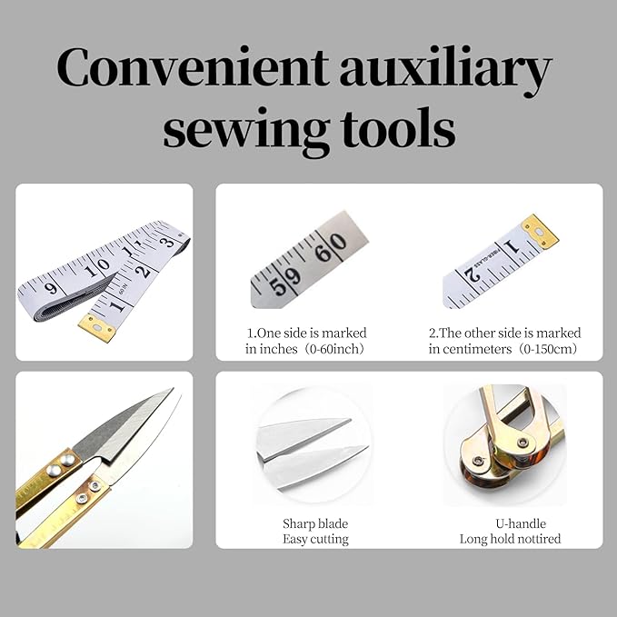 Obear 45-Piece Sewing Kit for Adults and Beginners,Big Eye Stainless Steel Sewing Needles Kit for Hand Sewing with Storage Box and Portable Pouch