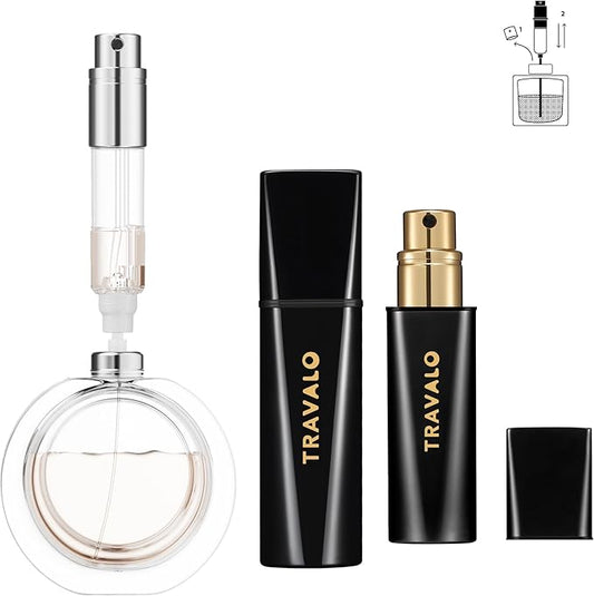 Travalo OBSCULA Ultimate Bottom-Fill Perfume Atomizer with HD Spray - 5ml Leakproof Travel Bottle, Refillable Portable Fragrance Dispenser for Her & Him (OBSCURA, BLACK)