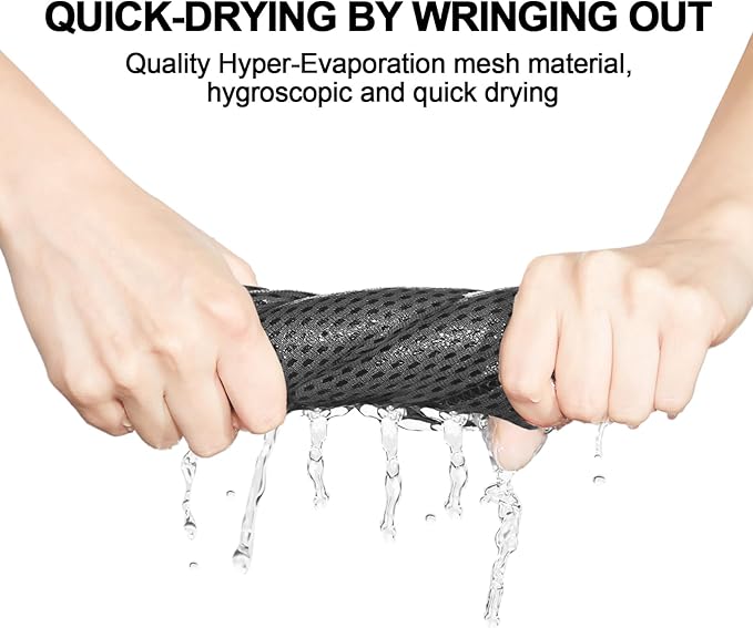 Honoson 10 Pcs Cooling Towel Bulk - Neck & Face Cool Chilly Towels Microfiber Breathable Sport Sweat Rag for Gym, Yoga, Travel, Camping, Running, Outdoor (Black)