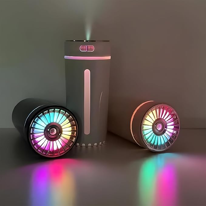 Car Diffuser Humidifier with Essential Oil Diffuser - Portable Silent USB Mini Air Humidifier with LED Light, Air Freshener Aromatherapy Mist Maker for Car Travel Office Home Bedroom (Black)
