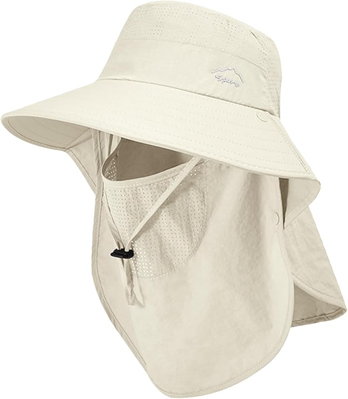 Sun Hat for Men Women with Neck Flap,UPF 50+ UV Protective Hiking Fishing Hats,Wide Brim Sun Hat for Women&Men