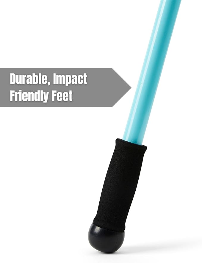 Weighted Walking Sticks for Seniors, Women & Men – 1.2lb Each Ergonomic Hiking Poles for Balance, Posture & Stability – Durable Trekking Poles for Walking (X-Large, Blue)