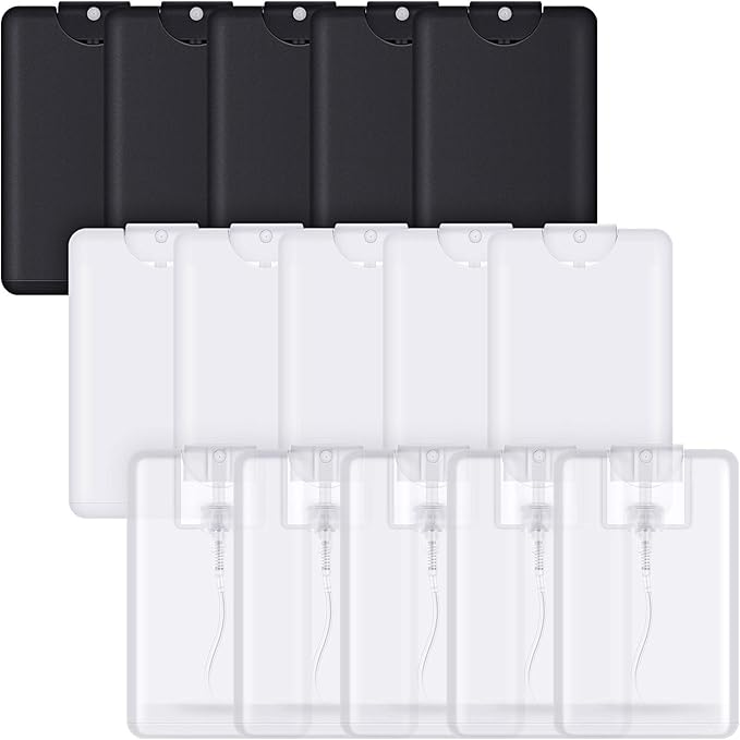 Patelai 15 Pcs 20 ml Perfume Spray Bottles Cardcase Like Plastic Refillable Fine Mist Spray Dispenser Portable Moisturizing Sprayer Box Empty Travel Bottle for Makeup Cosmetic Essential Oil