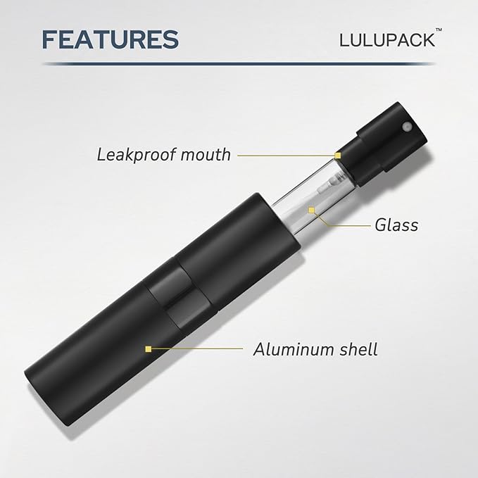 Lulupack Travel Perfume Bottle Refillable - Cologne Spray Atomizer Mini - Small Travel Size Empty Sprayer for Refill Sample Container - Portable Fragrance Decant Dispenser for Women Men 8ml 6PCS Green