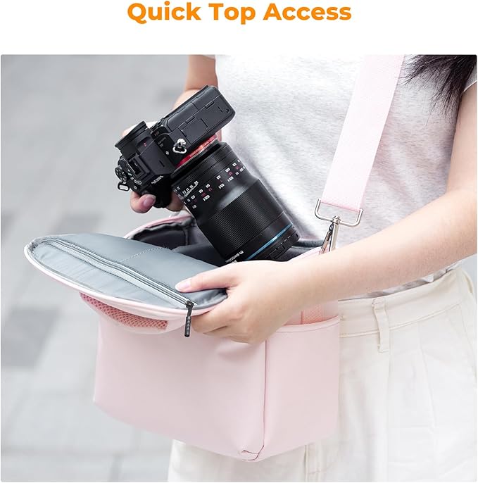 K&F CONCEPT Camera Sling Bag Small Crossbody Camera Case DSLR/SLR/Cute Compact Shoulder Photography Bags for Photographers