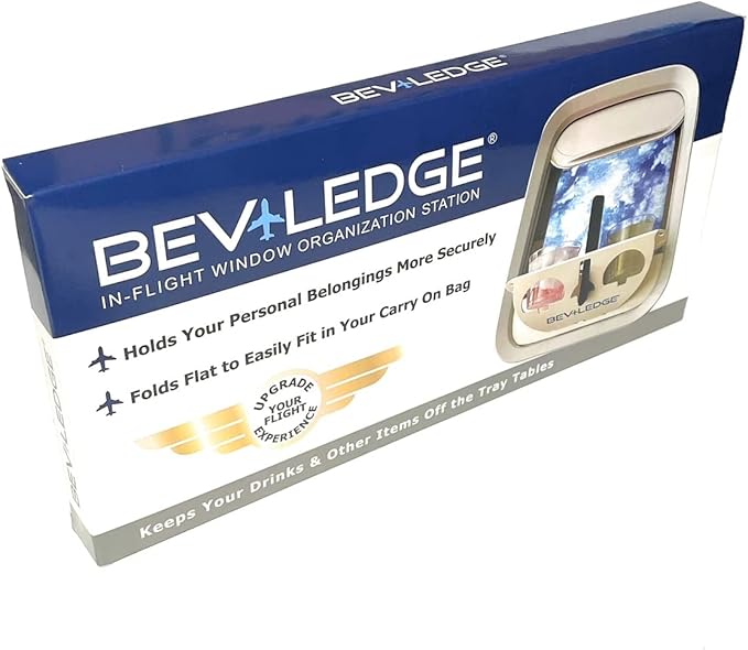 BEVLEDGE The US Patented- Airplane Window Organization Station -One of The Hottest New Travel Accessories. [Seen on The Today Show & GMA] Makes The Perfect Holiday Present. w/Luggage tag & Micro-Bag