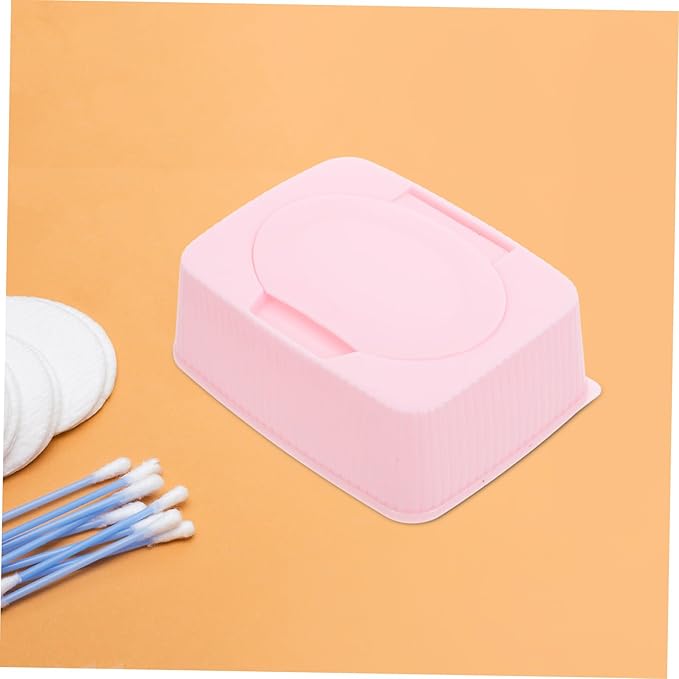 Wet Wipes Storage Box Flip Wipe Holder Travel Dispenser Storage Container for Makeup Cotton Nursery Bathroom Pink