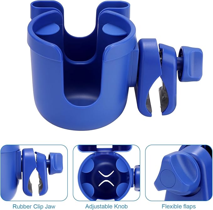 Accmor Stroller Cup Holder with Phone Holder, Bike Cup Holder, Universal Cup Holder for Uppababy Nuna Doona Strollers, 2-in-1 Cup Holder for Walker, Wheelchair, Scooter
