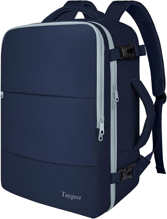 Taygeer Backpack for Women, College Backpack with Laptop Compartment & Shoe Pouch, 40l Travel Laptop Mochila Carry On Luggage, Airline Approved Personal Item Bag for Business Gym Travel, Ink Blue