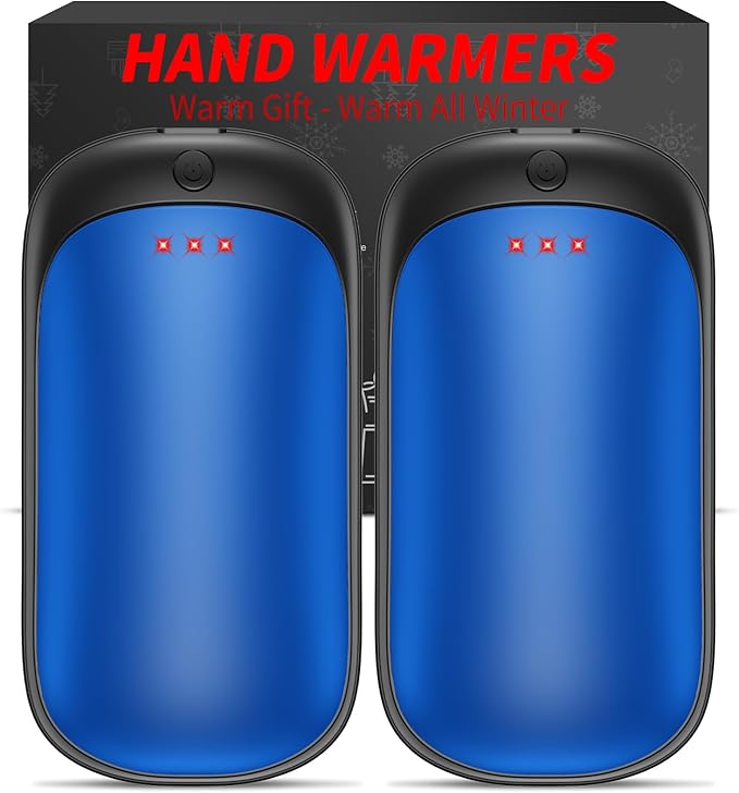 2 Pack Hand Warmers Rechargeable, Portable Electric Hand Warmers Reusable, USB 2 in 1 Handwarmers, Outdoor/Indoor/Warm Gifts for Men Women Kids