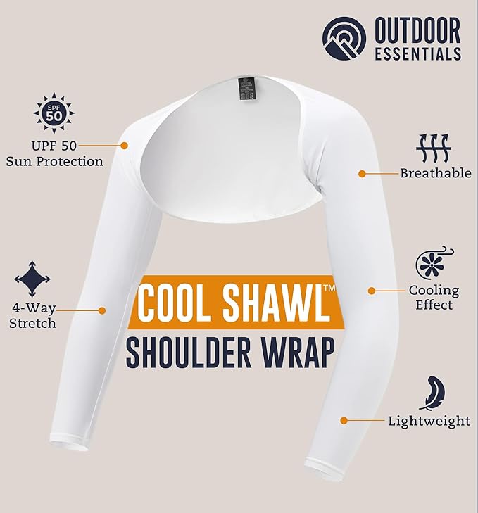 OutdoorEssentials Arm Sleeves for Women - Golf UV Shawl with Sleeves - Workout Shrug Bolero - Arm Tights for Sun Protection