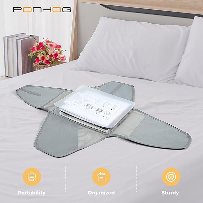 Ponhog Garment Folder - Original Garment Packing Folder Premium Travel Garment Bag Foldable Clothes Shirt Bags Luggage Accessory with Wrinkle-Free Folding Board and Compression Wings Grey