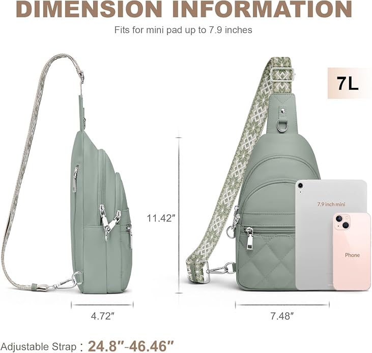 SYTRAH Sling Bag for Women, Anti-Theft RFID Crossbody Bag Nylon Sling Purse for Travel, Puffy Small backpack