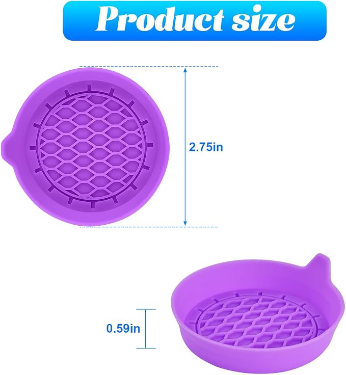 Zpana 4PCS Car Cup Holder Coasters, Silicone Non-Slip Vehicle Cup Recessed Mats, Sift-Proof Automotive Interior Drink Insert Decor Accessories, Universal for SUV, Sedan, Truck (Purple)