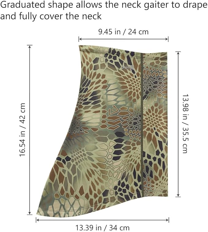 BASSDASH Neck Gaiter Mask UPF 50 Sun Protection for Men & Women, Fishing, Hiking, Outdoor