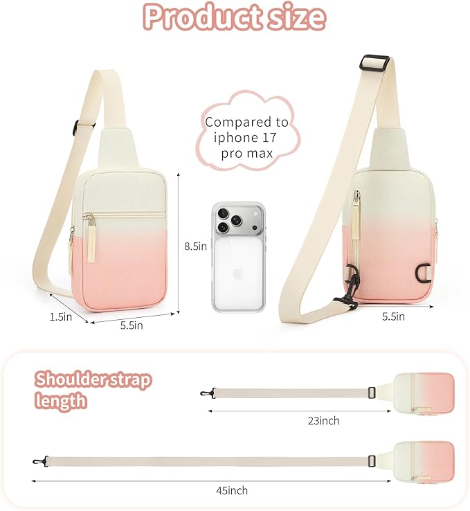 Birthday Gifts for 8 9 10 11 12 Year Old Teens Girls Kids, Fanny Pack Crossbody Bag Sling Belt Bags Purse, Dorm Travel Essentials for Girls Fashion, Preppy Tween Teen Girl Gift Trendy Stuff