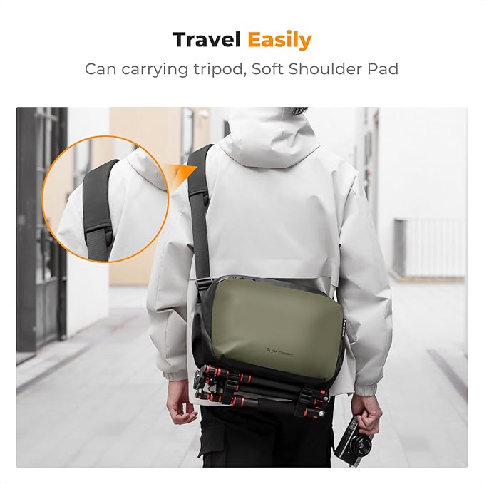K&F CONCEPT Camera Sling Bag Crossbody Bag Waterproof Camera Shoulder Backpack DSLR/SLR/Mirrorless Camera Case