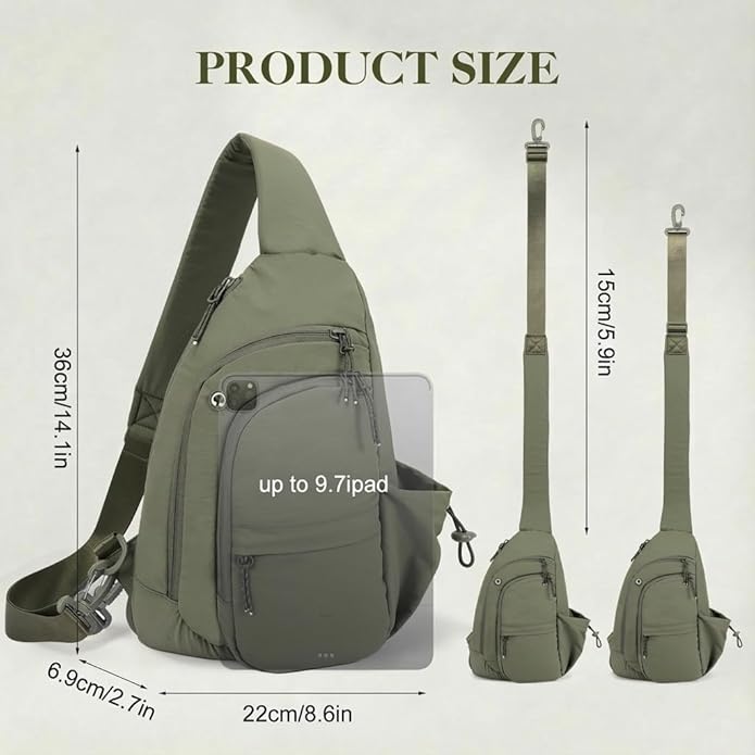 Sling Bag for Women, Anti-Theft RFID Nylon Crossbody Purse with Adjustable Strap for Travel & Shopping