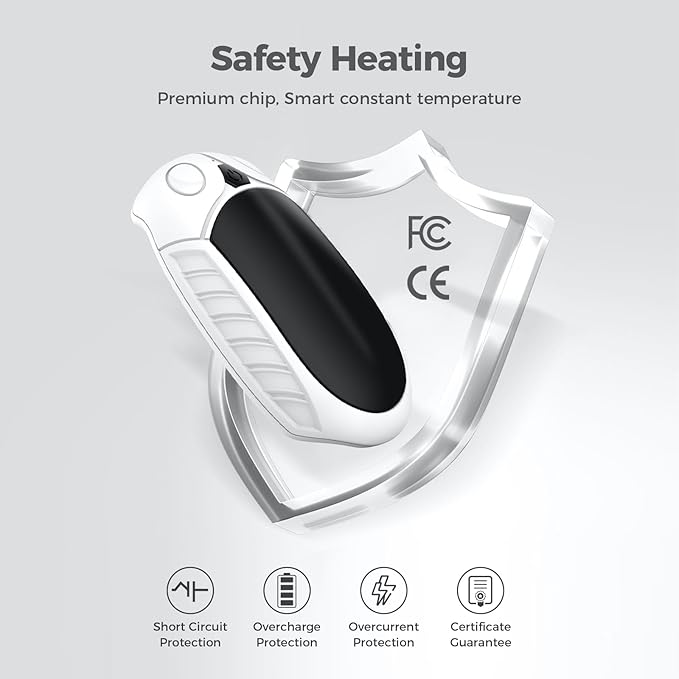 Classic Hand Warmers Rechargeable 2 Pack, AI Temperature Control Pocket Size Electric Handwarmers, Quick Charge Portable Hand Warmer Great Gift for Christmas Outdoors, Hunting, Golf, Camping