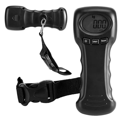 Portable Luggage Scale Travel Digital, 50kg/110lb Suitcase Scale, ABS Hanging Scale, Black Luggage Weight Scale with Hook, Sturdy Weight Machine for Luggage, Travel, Bag