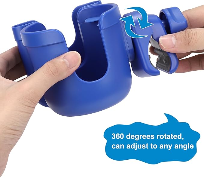 Accmor Stroller Cup Holder with Phone Holder, Bike Cup Holder, Universal Cup Holder for Uppababy Nuna Doona Strollers, 2-in-1 Cup Holder for Walker, Wheelchair, Scooter