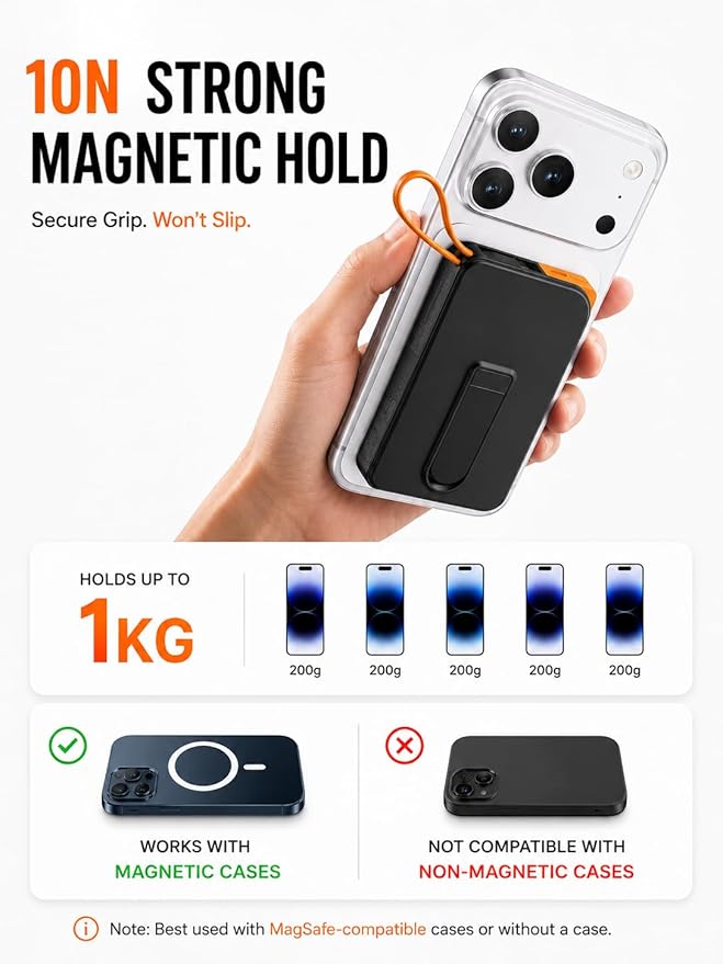 for Magsafe Power Bank Fast Charging, USB C Magnetic Portable Charger Built in Cable, 10000mAh Wireless Battery Pack for iPhone17/16/15/14/13/12 Series, Travel & Daily Use Essentials Powerbank