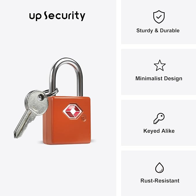 Luggage Locks TSA Approved 4 Pack, Small Lock with Key for Suitcase, Backpack, Bag Zipper, Travel Case, TSA Approved Small Padlock for Luggage, Travel Accessories, Mini Locker, Tool Box