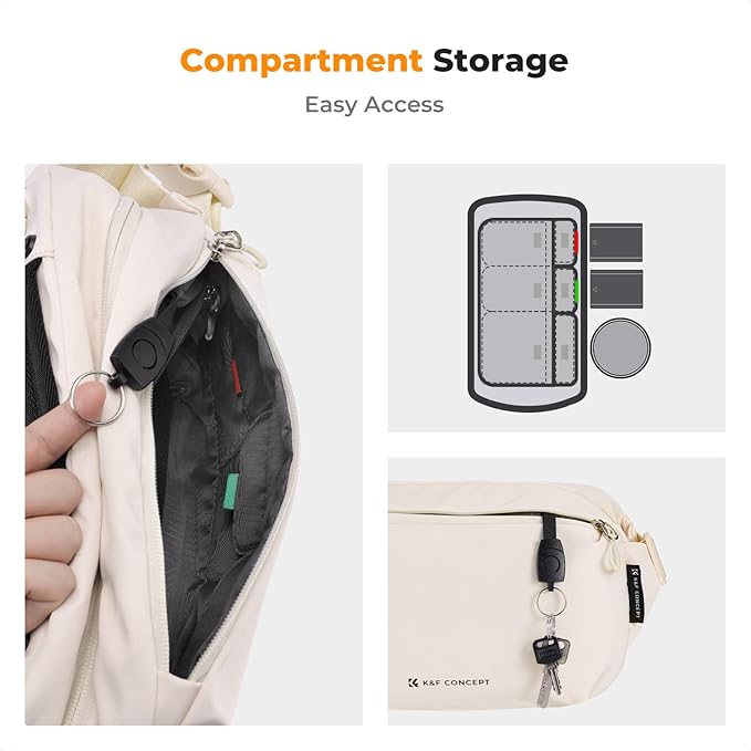 K&F CONCEPT Camera Sling Bag Crossbody Bag Waterproof Camera Shoulder Backpack DSLR/SLR/Mirrorless Camera Case