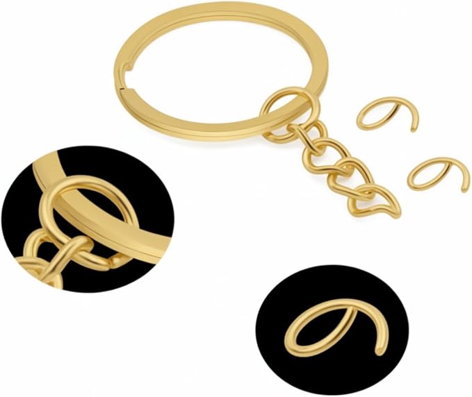 100Pcs Keychain Key Ring with Chain Bulk Split Key Chain,1.1 Inch Key Chains Parts with Open Jump Ring Connector for Jewelry Making Crafts (Mixed Colors)